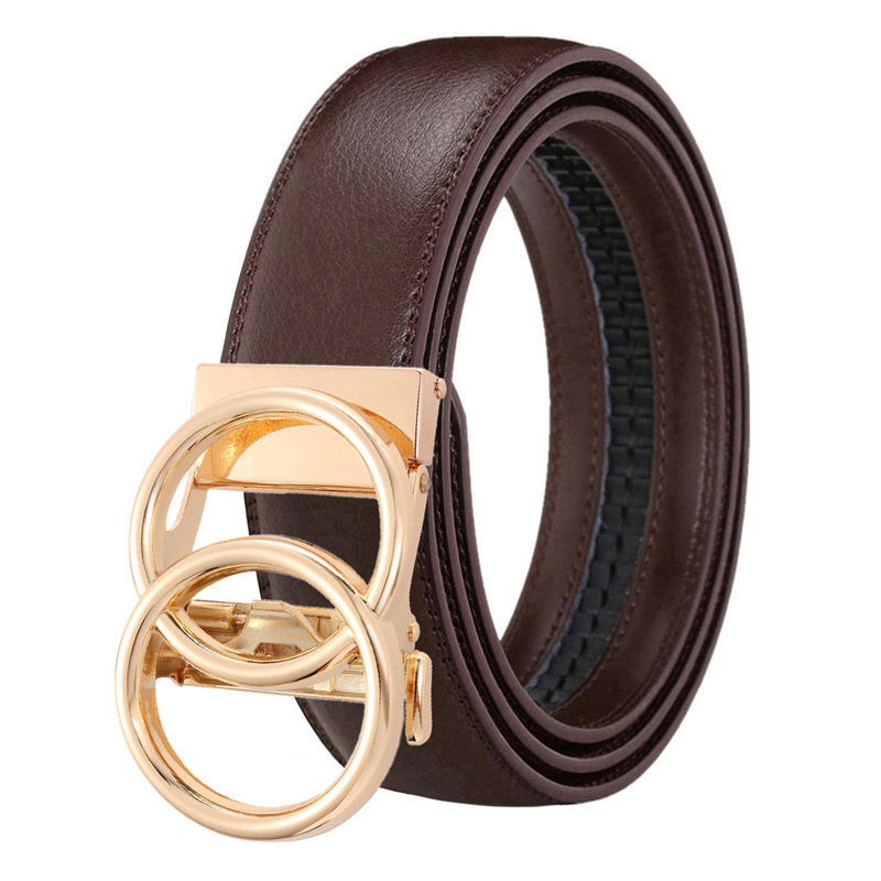 Simple double-ring men's automatic belt
