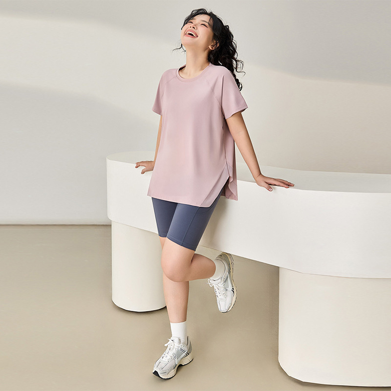 Loose Plus-Size Sports Top for Women, Quick-Dry Running T-Shirt, Cover-Up Yoga Wear, Short-Sleeve Slimming Fitness Wear for Summer