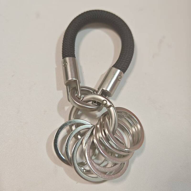 High-End Titanium Alloy Keychain with Multiple Rings, Categorized for Management, Braided Rope Key Organizer, Durable Pendant High-End Titanium Alloy Keychain with Multiple Rings, Categorized for Management, Braided Rope Key Organizer, Durable Pendant