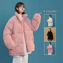 燈芯絨棉服女2022年新款冬季充棉加厚設計感小眾鹽系棉襖派克外套