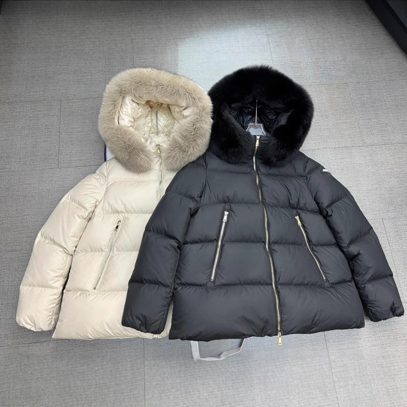 Mengjia Correct Edition 25 Autumn/Winter New Women's Large Fur Collar down Jacket Coat for Cold Protection, Warmth, Lightweight, Casual, Versatile