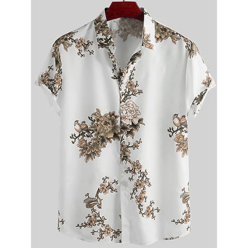 2025 Men's Summer New Product National Style Series Floral 3D Printed Men's Short-Sleeved Shirt 2025 Men's Summer New Product National Style Series Floral 3D Printed Men's Short-Sleeved Shirt