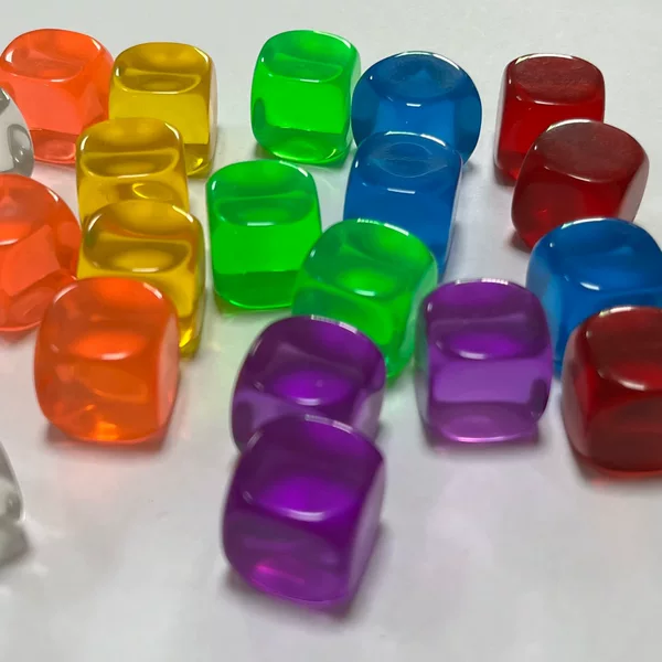 16MM solid color rounded blank dice smooth color light plate multi-color transparent blank sieve chess board game