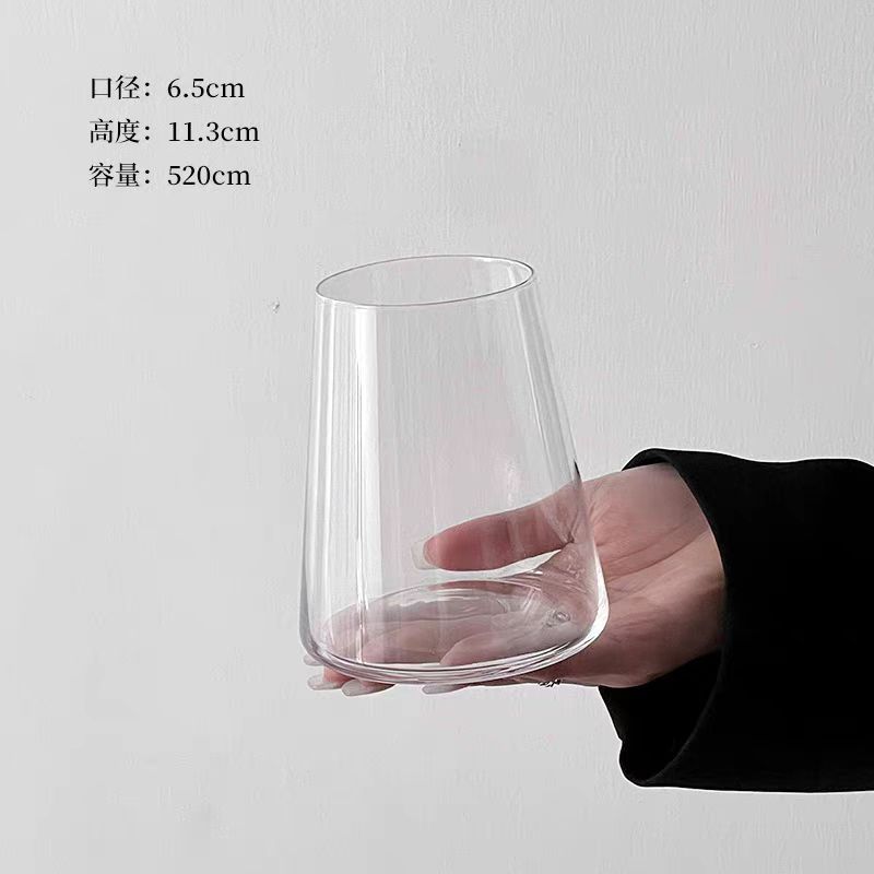 日式富士山玻璃杯氛围感鸡尾酒杯带杯垫平底杯咖啡杯冷饮杯子水杯