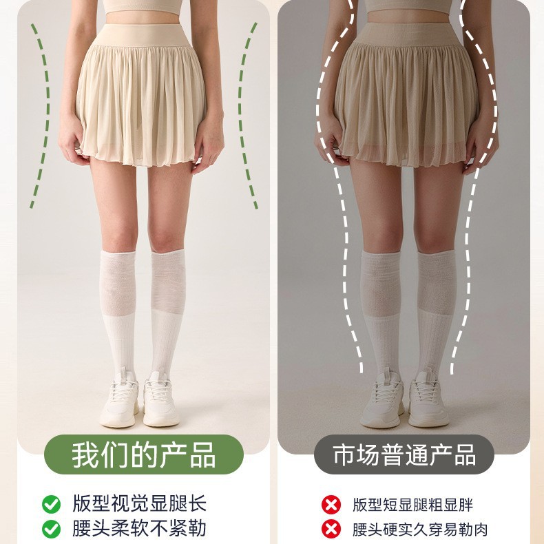 Falda de tenis y yoga para mujer, de cintura alta, con efecto de dos piezas y bolsillos, antiexposición, falda deportiva corta y fluida para verano, directo de fábrica. image 4