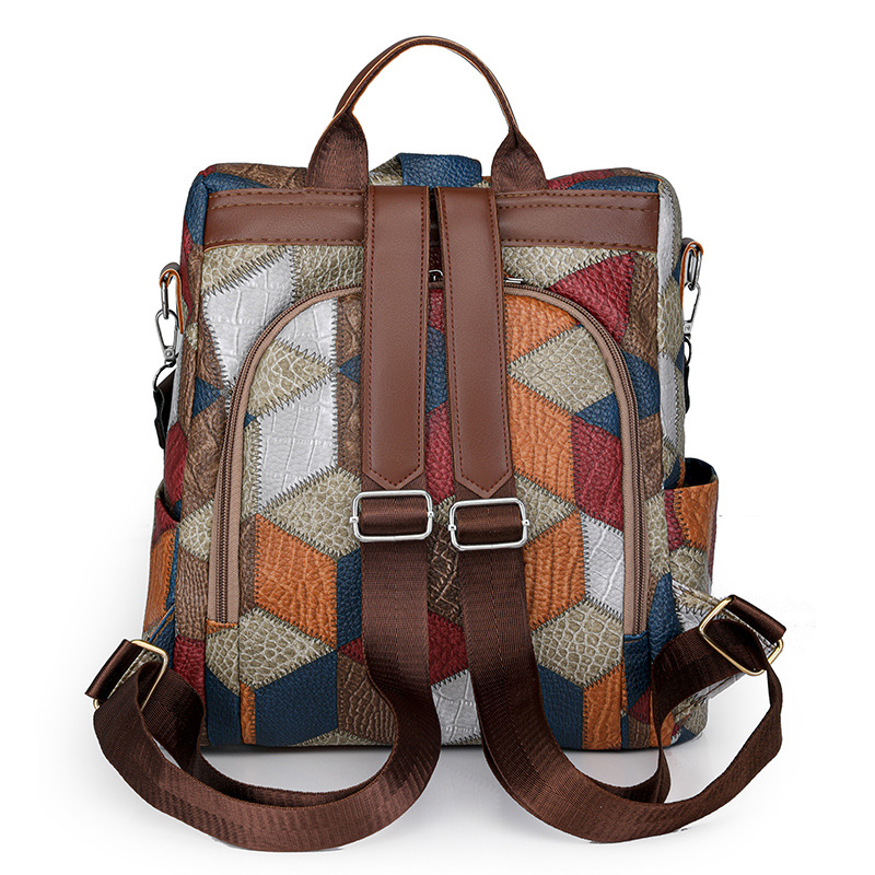 Nueva mochila de mujer de gran capacidad con costuras de rombos, moda casual, bolso de viaje portátil de un solo hombro, mochila de viaje al por mayor