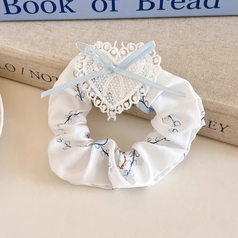 Cuerda para el cabello de intestino grueso azul para niños Cuerda para el cabello de encaje dulce para niñas