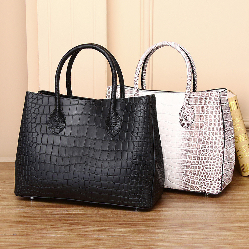 New Genuine Leather Women's Handbag, Large Capacity Ladies' Garden Bag, Trendy Crocodile Leather Tote, Fashionable Business Crossbody Bag New Genuine Leather Women's Handbag, Large Capacity Ladies' Garden Bag, Trendy Crocodile Leather Tote, Fashionable Business Crossbody Bag