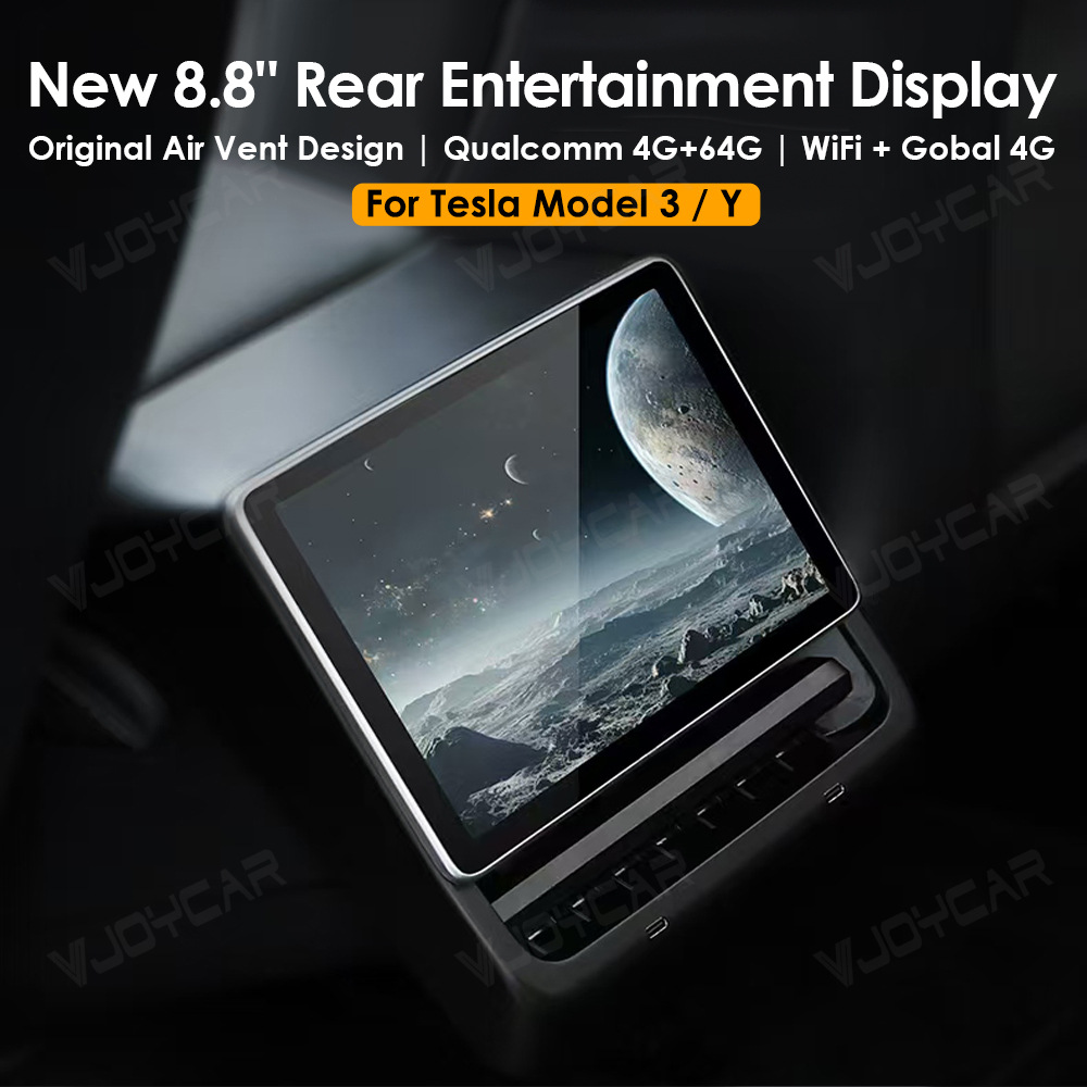 Suitable for Tesla TeslaModel3ModelY rear independent air conditioning control entertainment screen support 4G