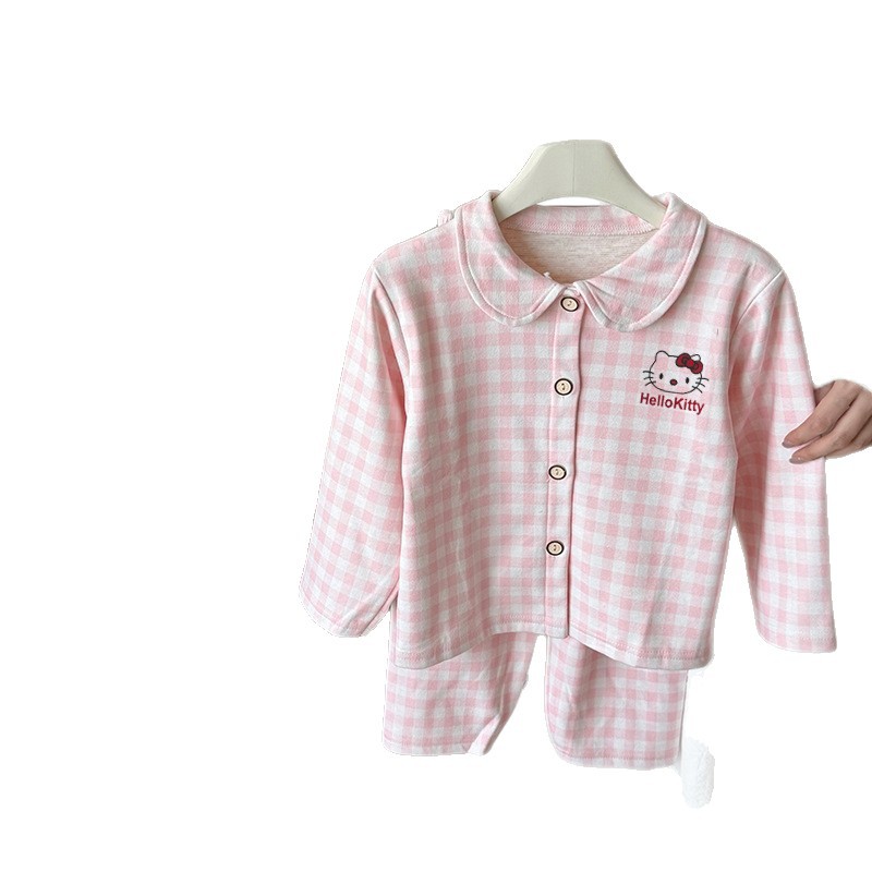 [personalizada] pijamas de otoño y invierno para niños, niños y niñas, manga larga de dibujos animados, ropa de hogar para niños mayores y calientes, dos conjuntos