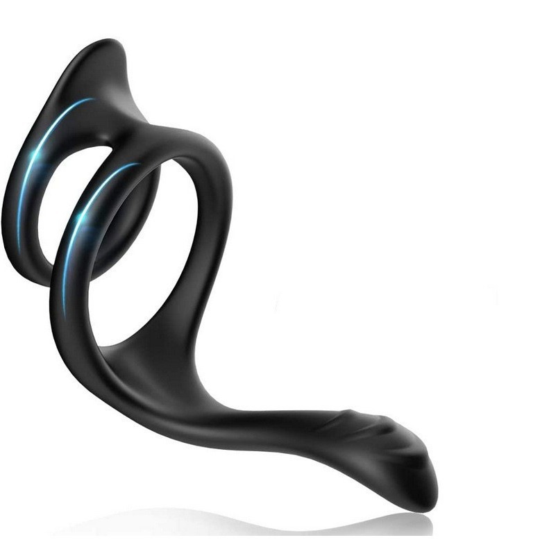 Ventas en caliente de nuevos anillos de retardo de doble anillo de bloqueo de anillo de silicona aumentado convexo estimulante artículos sexuales masculinos