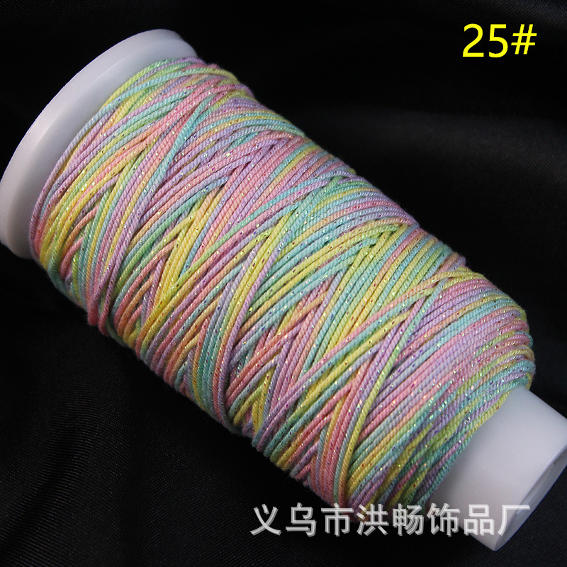 段染手搓棉线加金藏式星空渐变色 diy手工编织项链手链吊坠文玩绳|undefined