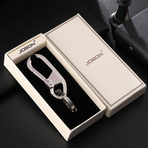 Jobon China key chain high-end men's and women's waist-mounted creative double-ring metal zinc alloy car key chain