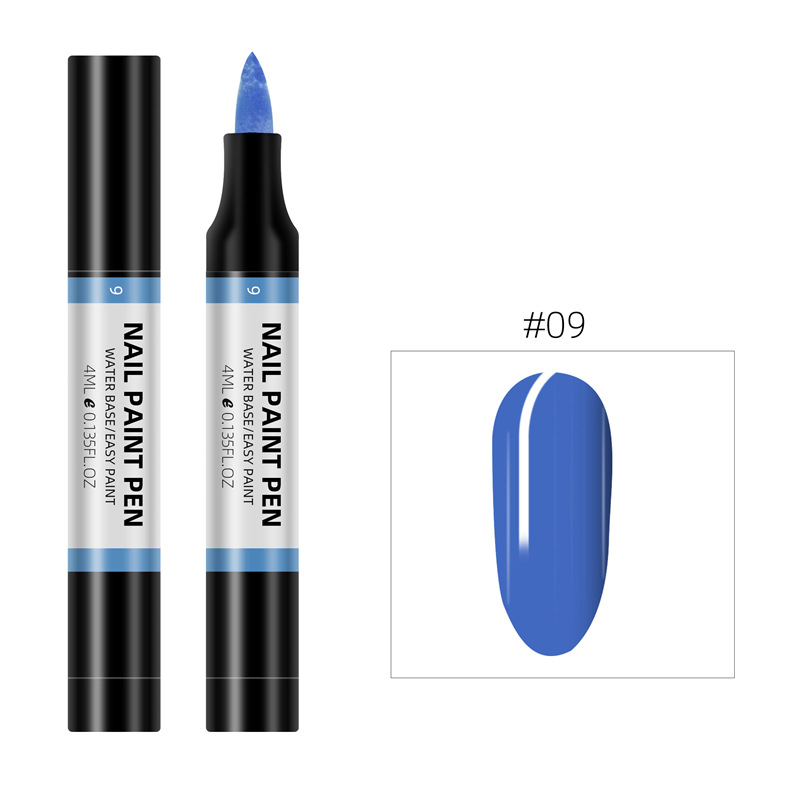 Nuevo producto transfronterizo Lápiz de pintura de esmalte de uñas de 24 colores Lápiz de pintura 3D Lápiz de pintura de uñas de punto a base de agua Lápiz de esmalte de uñas inodoro