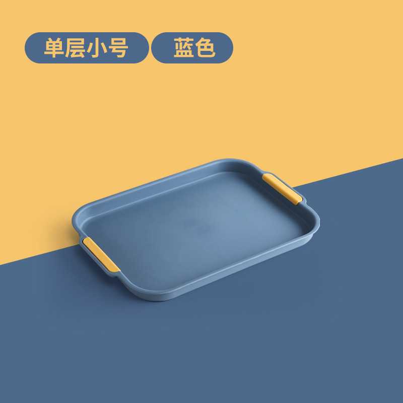 Bandeja de drenaje de vasos de agua bandeja de doble capa de la Sala de estar doméstica bandeja de té rectangular bandeja de frutas bandeja de comida creativa de plástico