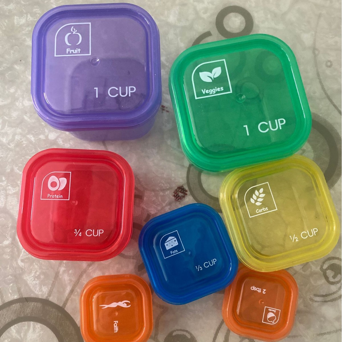 FFF62 - 7 mini caja de preservación cuadrada, paquete de medición de alimentos, plan de pérdida de grasa, caja de alimentos de nutrición