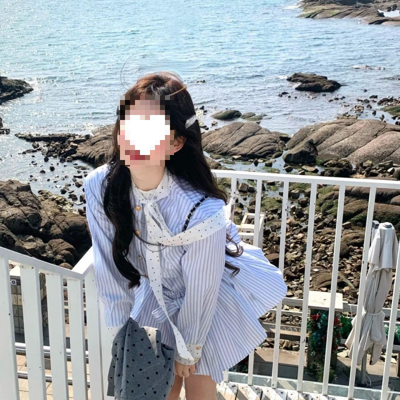 条纹拼接蝴蝶结衬衫连衣裙套装女春秋新款设计感长袖收腰显瘦短裙|undefined