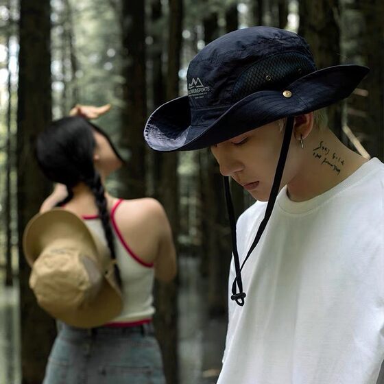 Mountain Sunshade Hat Men's and Women's Hiking Mountaineering Camping Fisherman Hat Outdoor Fishing UV Protection Western Sunscreen Hat