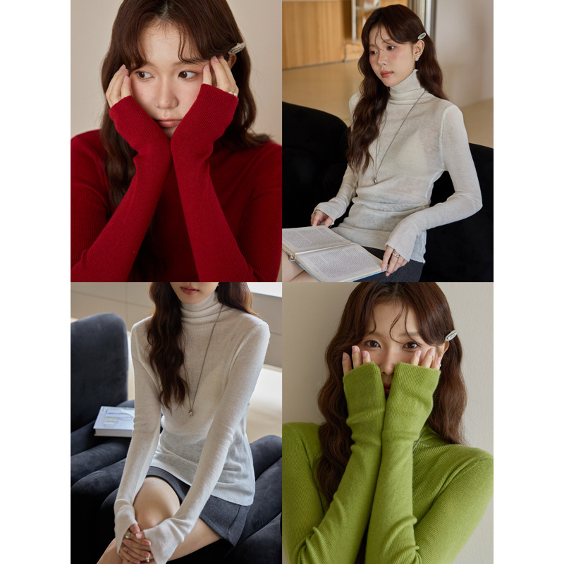 [Seamless One-Piece Inner Wear Artifact] Geming High-Neck Bottoming Knitwear Women's Winter New Knitwear W656C