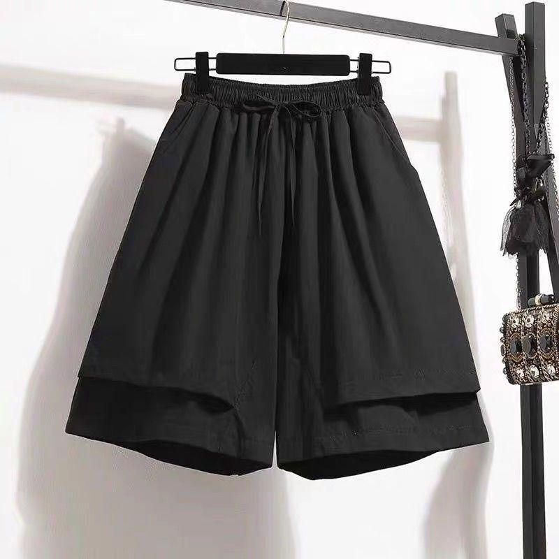 plus size Women's High Waist A- Shirt Shorts Summer New chubby girl Loose Slimming Thin Casual Pants