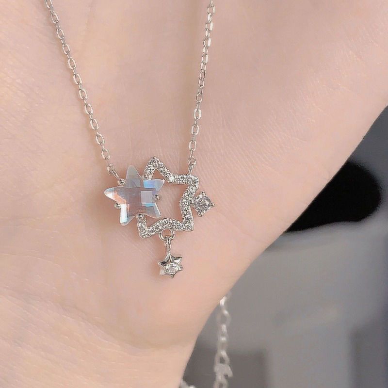 スポット卸売新しい中国風のネックレスムーンニッチかわいい親友鎖骨ハイエンドペンダントカップルギフトアクセサリー|undefined