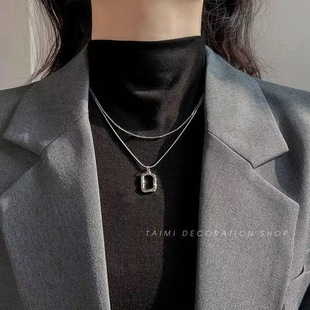 Titanium steel sweater chain sleeping without fashion necklace light luxury niche high-end design long accessories