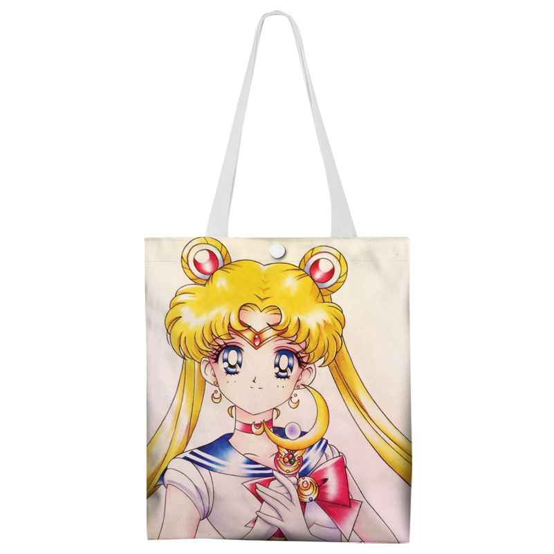 动漫游戏帆布袋手提单肩包购物袋美少女战士月野兔补课袋便当包