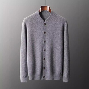 Soft and Waxy Cashmere Cardigan Men's Round Neck Cashmere Autumn and Winter New Men's Cardigan Button Wool Base Jacket Sweater