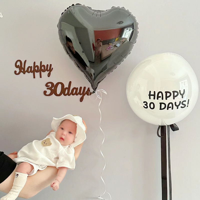 Ins Style Baby's 100-Day Full Moon Photo Birthday Balloon Kidsren's 100-Day Party Photo Home Decoration