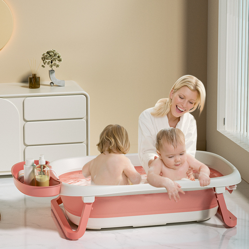 Bañera de bebé plegable bebé sentado y acostado gran cubo de baño niños hogar recién nacido suministros para niños