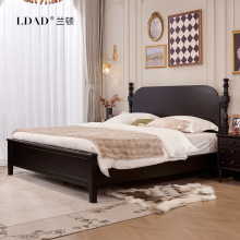 法式复古实木床双人床1.8米小户型主卧橡木美式简约婚床高端实木