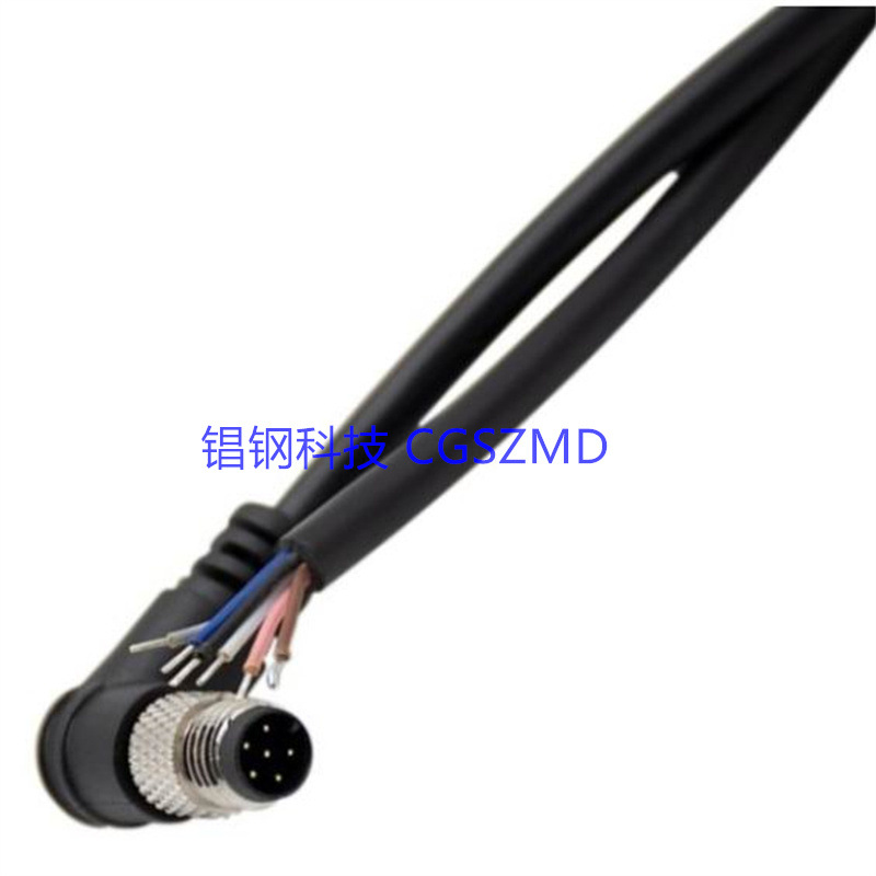 M12 Straight Plug Sensor Cable, 17 Poles, A-Coded  