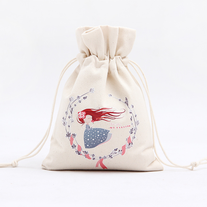 A245 logo printed canvas storage bag with drawstring closure, gift pocket, portable for Christmas packaging gifts undefined