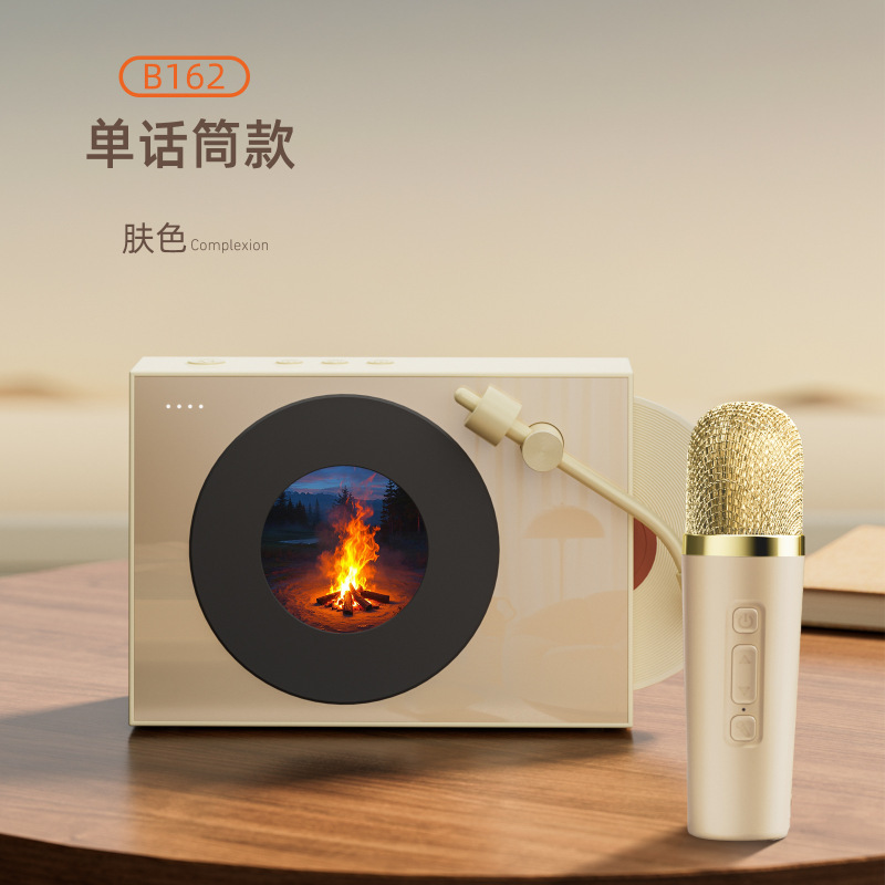 クロスボーダーBluetoothスピーカー、歌詞表示機能付きスピーカー、一体型マイク、家庭用ワイヤレスカラオケ小型スピーカー、マイク|undefined
