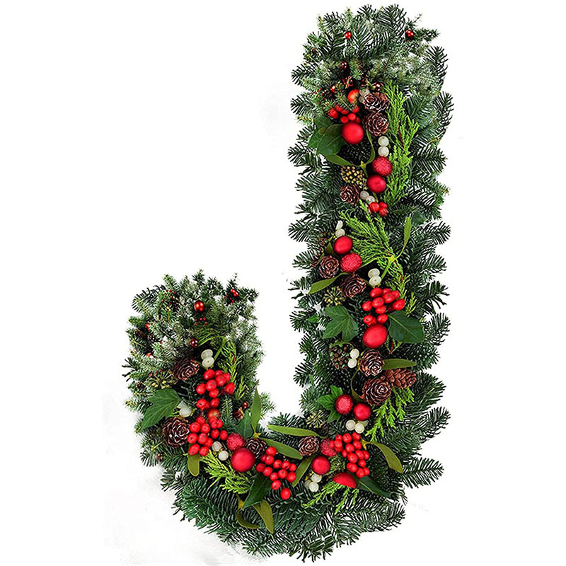 Anillo de hierro de la guirnalda de Navidad en forma de J decoración de la guirnalda 16 pulgadas muleta hierro arreglo floral anillo de hierro