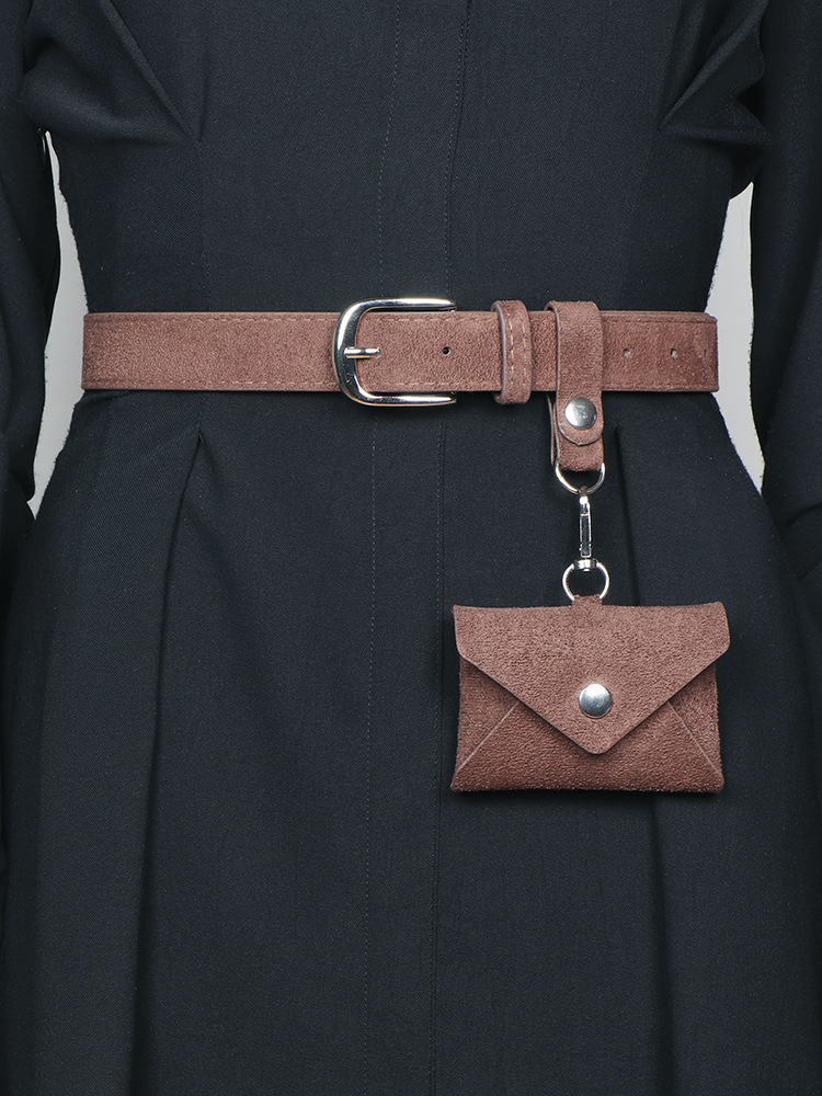 Red belt bag, jeans, retro long accessory, American style, 2 carat