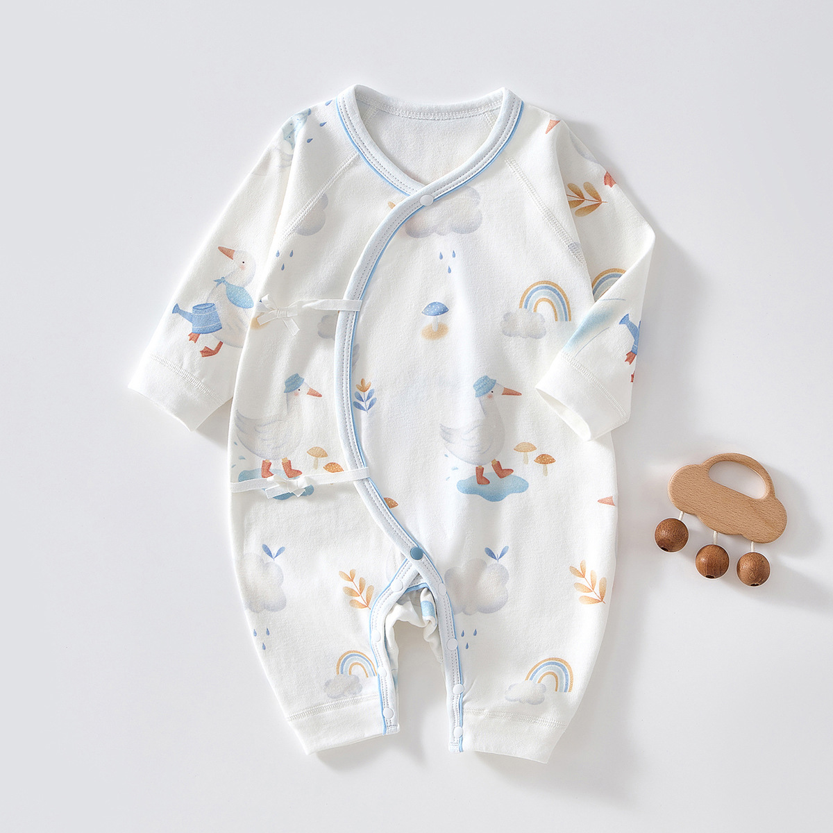 Ropa para bebés recién nacidos, pelele sin costuras de algodón puro, ropa estilo monje para bebés de primavera y otoño, mono para bebés