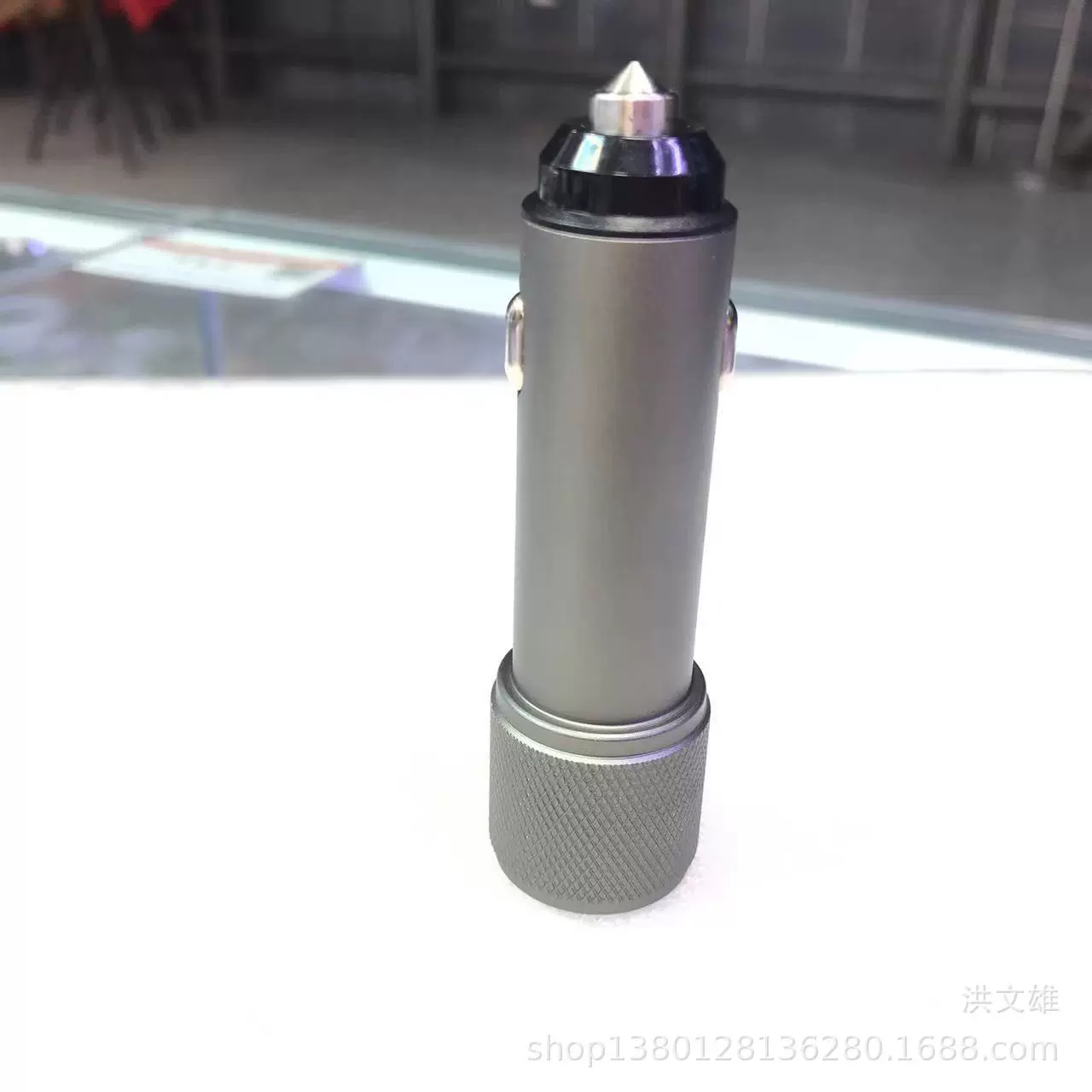 金属铝合金加长车充2.4A双USB快速充电车载充电器QC3.0 超级快充
