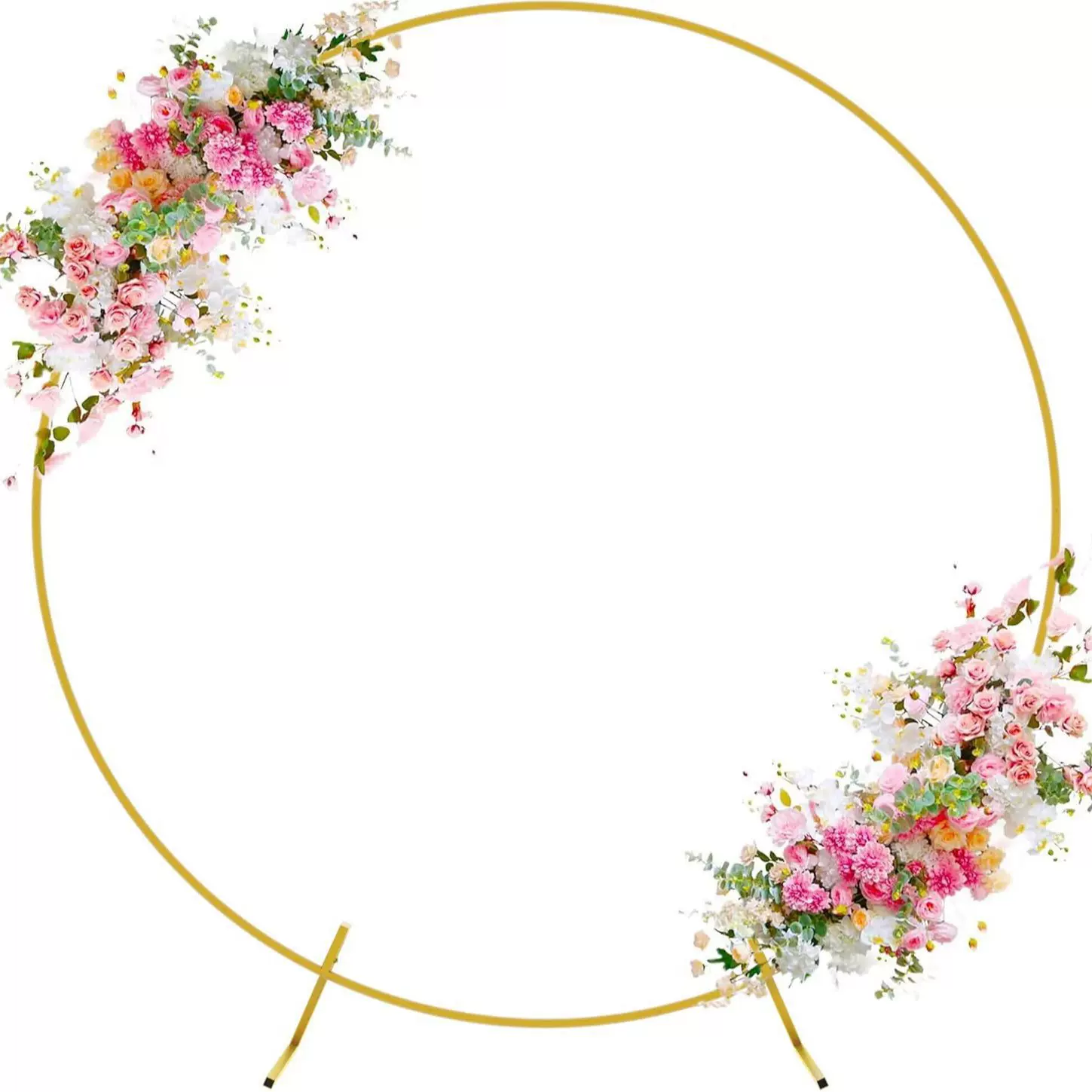 跨境金属婚礼拱门背景支架金色圆形婚庆拱门用于生日派对新娘装饰