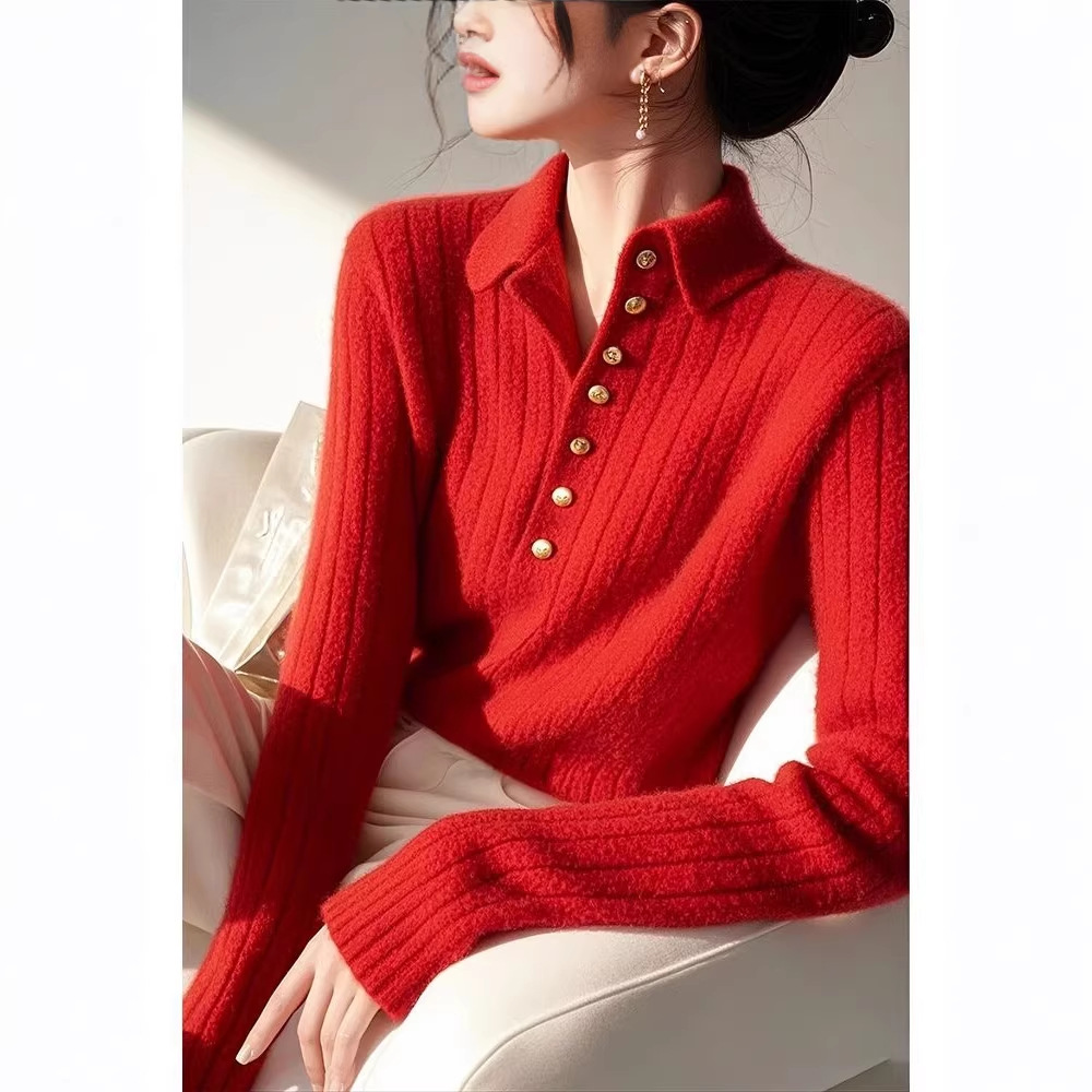 Áo len cổ lọ nữ dệt kim phong cách Hàn Quốc, kiểu dáng thời trang cao cấp — màu xám chi tiết 2