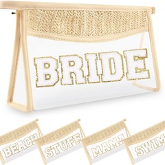 アマゾンパール毛アルファベットBride化粧バッグ花嫁プレゼントビーチ結婚式装飾ブライダルshower
