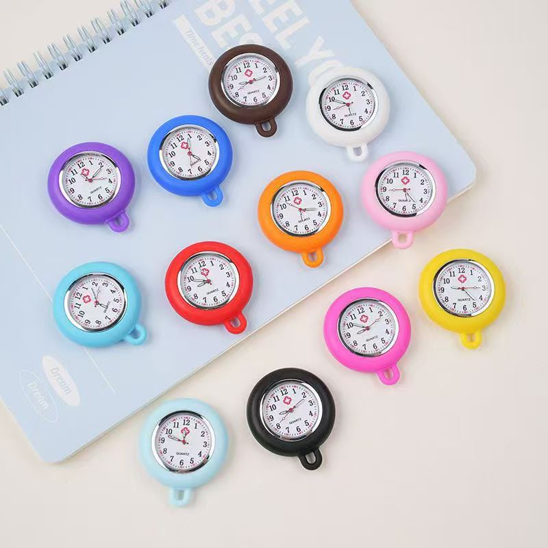 Round Nurse Watch, Silicone Hanging Watch, Pocket Watch, Nurse Chest Watch, Quartz Watch, Medical Exam-Specific Nurse Watch