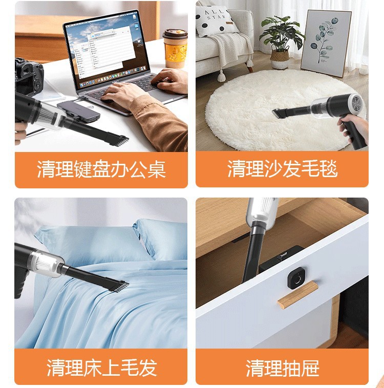 Cross-Border Wireless Handheld Car-Mounted Household Dust Collector Portable High-Power Blowing and Suction Dual-Purpose USB Rechargeable Vacuum Cleaner
