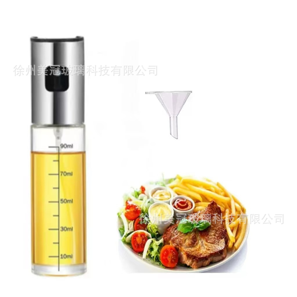 [Amazon para] Botella de spray de acero inoxidable con embudo de cepillo prensa de barbacoa botella de spray de cuatro piezas