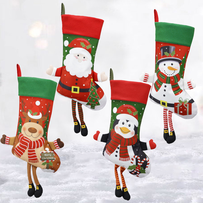 クロスボーダーのクリスマスの装飾の大きいサイズのサンタクロースのヘラジカの雪だるまのペンギンのプレゼントの袋のクリスマスの装飾の用品|undefined