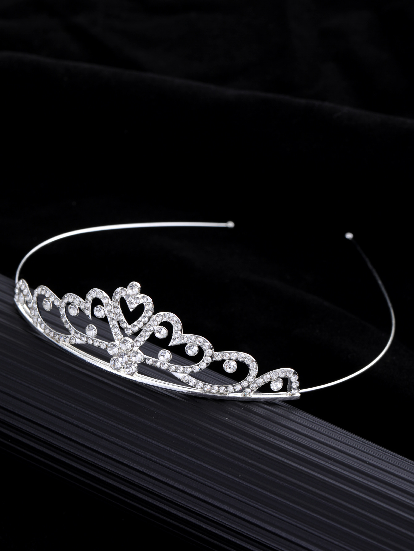 Nueva princesa de diamante para niños corona de aleación banda de pelo niñas danza estereoscópica bebé cumpleaños diamante adornamiento para el pelo