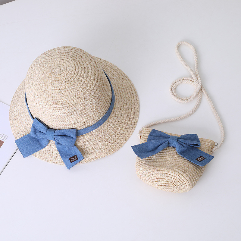 147g Weight Hat Classification straw Fabric Type Straw Hat Hats Type 1 Piece, 1 Set Quantity Holiday, Outdoor Occasion Bow Knot Pattern All Seasons Season Children Unisex Gender Sweet Style Children Unisex Sweet Bow Knot Straw Hat 14
