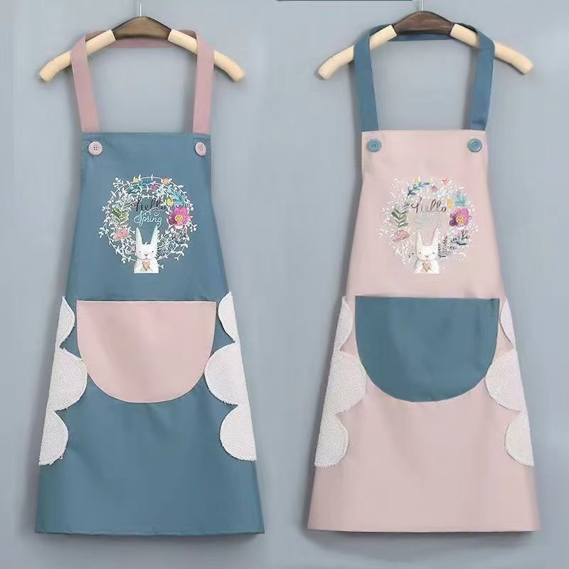 핑크 토끼 + 파란 토끼 [손 닦기 가능 + 단추]