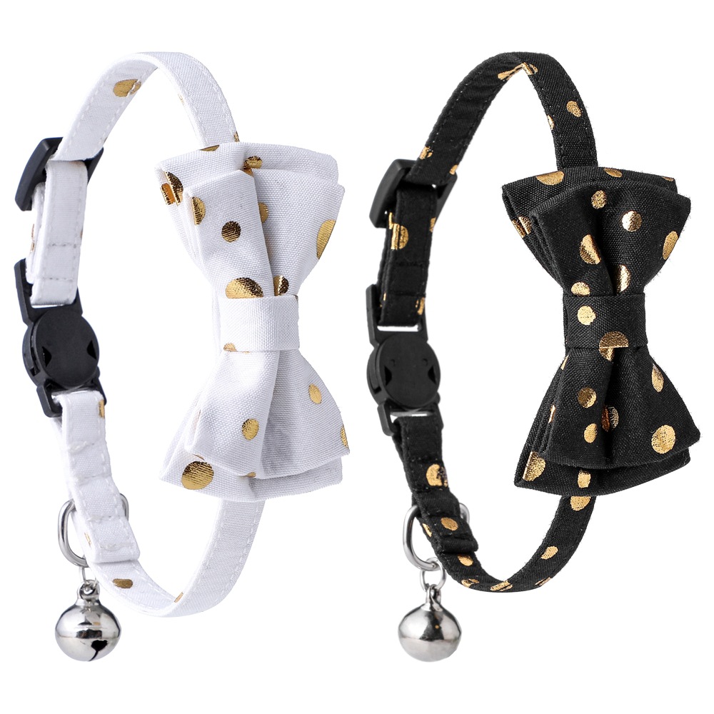 Nuevo estampado transfronterizo estampado leopardo punto arco de doble capa desmontable collar de seguridad para mascotas