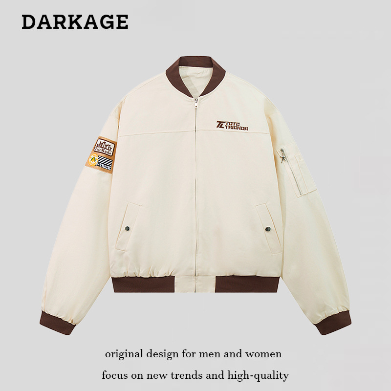 Retro baseball uniform with zipper